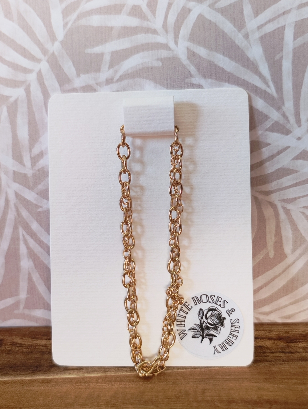 White Roses and Sherry | Gold Double-Link Chain Bracelet (Nickel-Free)